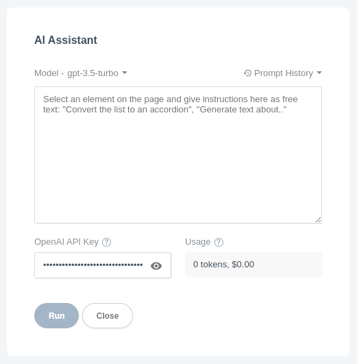 AI Assistant Dialog