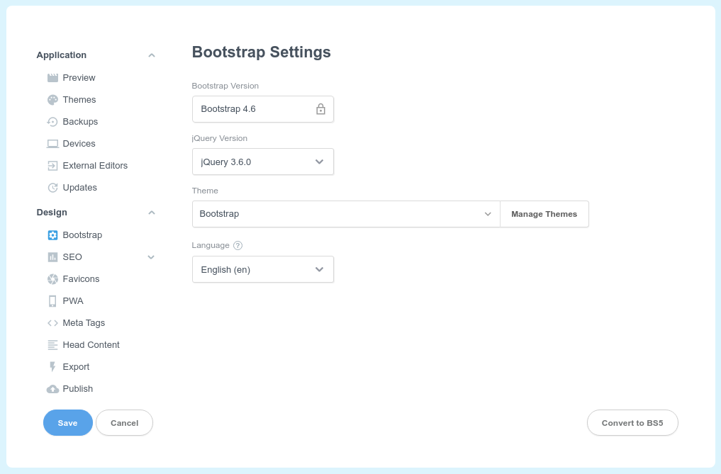 Bootstrap Settings