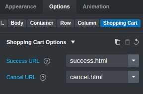 Shopping Cart Options