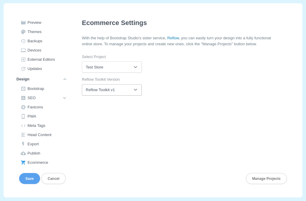 Ecommerce Project Dropdown