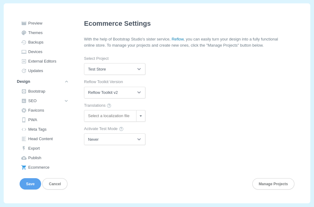 Ecommerce Project Dropdown